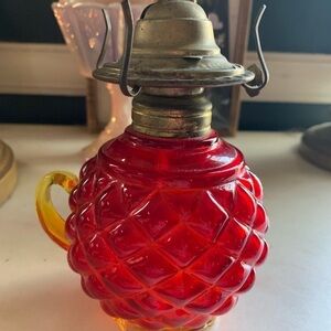 Vintage Plume & Atwood Eagle Dorset Div Thomaston Oil Amberina Lamp